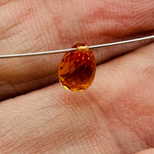 Load image into Gallery viewer, Sapphire, Faceted Padparadscha .88ct Briolette Pendant Bead | 6x4mm| Orange| 1 |