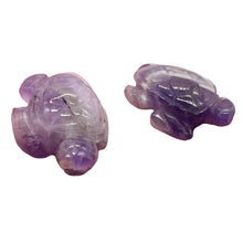 Load image into Gallery viewer, Majestic 2 Carved Amethyst Sea Turtle Animal Beads