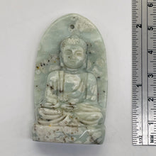 Load image into Gallery viewer, Harmony Stone Jade Buddha Pendant Bead | 50x30mm | Green White | 1 Pendant Bead|