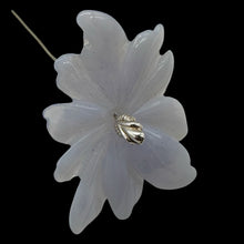 Load image into Gallery viewer, Chalcedony 33ct Hand Carved Flower Pendant Bead | 41x30x5mm | Blue | 1 Flower |