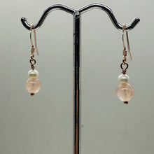 Load image into Gallery viewer, Morganite AA A Beads Rose Gold Earrings | 1" Long | 1 Pair |