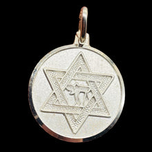 Load image into Gallery viewer, Star of David with Chai Sterling Silver Round Charm | 1" Long | Silver| 1 Charm|