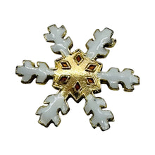 Load image into Gallery viewer, 2 Golden Cloisonne Snowflake Centerpiece 30x27x4mm Beads 8638H