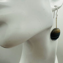 Load image into Gallery viewer, Fluorite Striped Dangle Sterling Earrings | 2" Long | Purple, Orange | 1 Pair |