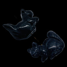 Load image into Gallery viewer, Just Nuts 2 Blue Goldstone Squirrel Animal Beads | 22x15x10mm | Blue Black