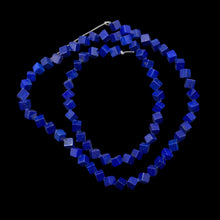 Load image into Gallery viewer, Exclusive Lapis Diagonal Drill Cube Bead Strand 108883