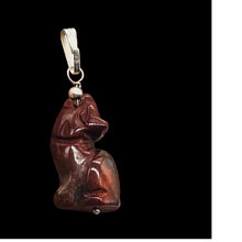 Load image into Gallery viewer, Brecciated Jasper Wolf Pendant Necklace | Semi Precious Stone Jewelry | Silver |