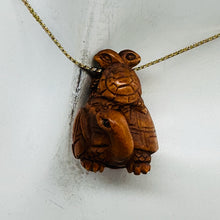 Load image into Gallery viewer, Terrific Carved Boxwood Turtle Mommie Ojime/Netsuke Bead | 24x22x18mm | Brown
