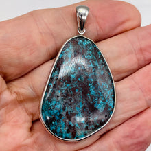 Load image into Gallery viewer, Chrysocolla Sterling Silver Oval Pendant | 2 3/8" Long | Blue | 1 Pendant |
