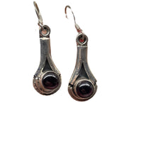 Load image into Gallery viewer, Fabulous Red Garnet Sterling Silver Drop/Dangle Earrings! | 1 1/2" Long |