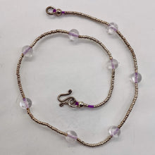 Load image into Gallery viewer, Hand Made! Pink Glass & Silver 10" Anklet 10076D