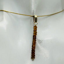 Load image into Gallery viewer, Sapphire Faceted Rondelle 14K Gold Filled Pendant | Pink, Orange | 1 1/2" Long |