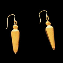 Load image into Gallery viewer, Designer Brushed 22K Vermeil Faceted 29x9mm Teardrop Earrings 309816B