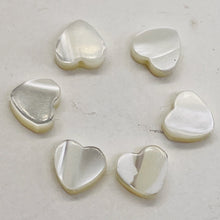 Load image into Gallery viewer, Mother of Pearl Baby Heart Beads | 7x7x2mm | White | 6 Beads |