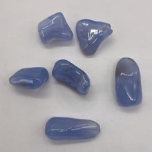 Load image into Gallery viewer, Blue Chalcedony 29g Nugget Pendant Beads | 33x15 - 20x17mm | Blue | 6 Beads |