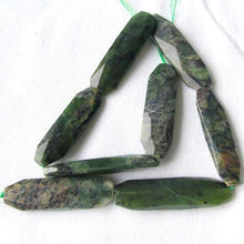 Load image into Gallery viewer, Green Isles Jade Faceted Art Cut Pendant Beads | 49x14x7mm | 2 Beads |