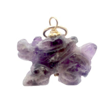 Load image into Gallery viewer, Amethyst Winged Dragon Pendant Necklace|SemiPrecious Stone Jewelry|14k Pendant