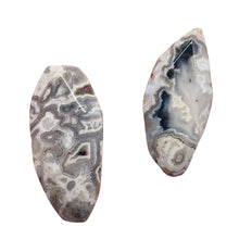 Load image into Gallery viewer, Ocean Jasper Old Stock Long Oval Beads| 45x22x6 to38x20x7mm| Gray, Black|2 Beads