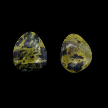 Load image into Gallery viewer, Turquoise Faustite Oval Beads | 32x26x5mm | Chartreuse, Black | 2 Beads |