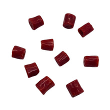 Load image into Gallery viewer, Natural AAA Red Coral Branch Tube Beads | 5 to 6 x 4mm | Red | Tube | 10 Beads |
