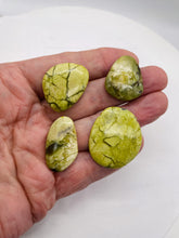 Load image into Gallery viewer, Turquoise Faustite Freeform Beads| 37x32 to 28x24mm| Chartreuse, Black| 4 Beads|