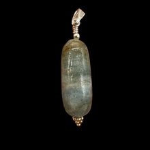 Load image into Gallery viewer, Aquamarine and Sterling Silver Drop Pendant | 1 1/2" Long | Aqua | 1 Pendant |