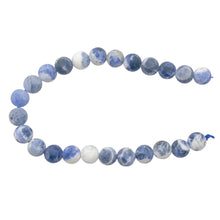 Load image into Gallery viewer, Sodalite Matte Finish Round Stone | 9mm | Blue White | 47 Bead(s)