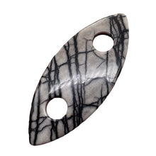 Load image into Gallery viewer, Picasso Jasper Marquis Pendant Bead | 77x32x5mm | Gray Black | 1 Bead |