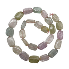 Load image into Gallery viewer, Kunzite 48G Flat Nugget Bead strand | 16x11x5 to 12x10x5mm | Pink, Green, Clear|