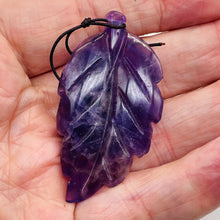 Load image into Gallery viewer, Amethyst Carved Pendant Leaf | 60x30x8mm | Purple | 1 Bead |