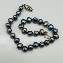 Load image into Gallery viewer, Blue Peacock Baroque Pearl Bracelet with Sterling Silver Clasp | 7" Length |