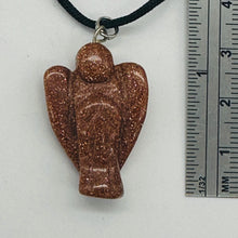 Load image into Gallery viewer, Goldstone Angel Pendant Necklace | 3/4' Long | Red, Gold | 1 Pendant Necklace |