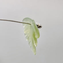 Load image into Gallery viewer, Carved Serpentine New Jade Leaf Bead Set | 26x21x4 to 28x22x4mm | 5 Beads |