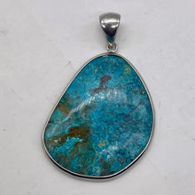 Load image into Gallery viewer, Chrysocolla Sterling Silver Oval Pendant | 2" Long | Blue | 1 Pendant |
