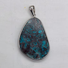 Load image into Gallery viewer, Chrysocolla Sterling Silver Oval Pendant | 2 3/8" Long | Blue | 1 Pendant |