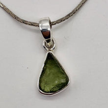 Load image into Gallery viewer, Moldavite 8.22ct Sterling Silver Triangle Pendant | 1" Long | Green | 1 Pendant|
