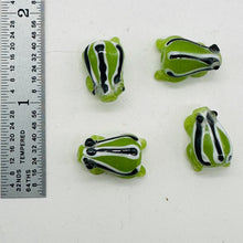 Load image into Gallery viewer, Frog Lampwork Glass Jumping Froggie Beads | 17x12x9mm | Green | 4 Beads |