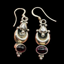Load image into Gallery viewer, Fabulous Red Garnet Sterling Silver Drop/Dangle Earrings! | 1 3/8" Long |