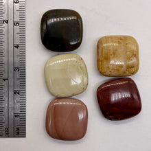 Load image into Gallery viewer, 5 Imperial Jasper 20x18x6mm Square Coin Beads 10259P