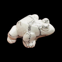 Load image into Gallery viewer, Frog Carved Howlite Statue | 1 Figurine | | 40x36x20mm | White. Gray