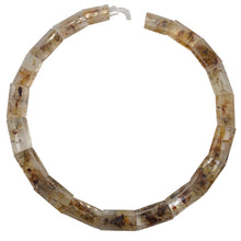 Load image into Gallery viewer, Gold Rutilated Quartz Rectangular Bead Strand | 23x15x7mm| Clear Gold| 19 Beads|