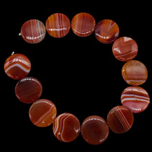 Load image into Gallery viewer, Red Sardonyx Agate Coin Pendant Bead 8" Strand (7 Beads) 5677HS
