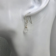 Load image into Gallery viewer, Crystal Carved Lotus Sterling Silver Drop Earrings| 1" Long | Clear | 1 Earrings