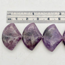 Load image into Gallery viewer, Natural Lepidolite Fan Bead Half-Strand | 25x18x6mm | Purple | Fan | 11 beads |
