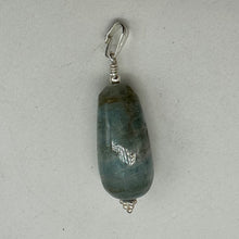 Load image into Gallery viewer, Aquamarine and Sterling Silver Drop Pendant | 1 1/2" Long | Aqua | 1 Pendant |