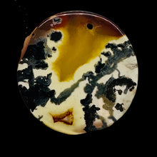 Load image into Gallery viewer, Limbcast Moss Agate Disc Pendant Bead | 34x2mm | Orange, White | 1 Bead |