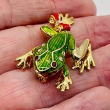 Load image into Gallery viewer, Fashion Frog with Bow Animal Sweater Pin | 1 3/4" Long | Green Red | 1 Pin |