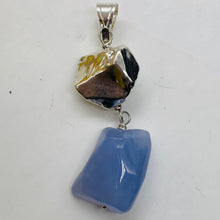 Load image into Gallery viewer, Blue Chalcedony Wire Wrap Sterling Silver Designer Pendant | 2 1/4" Long | Blue|