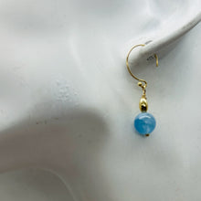 Load image into Gallery viewer, Aquamarine 14K Gold Filled Dangle Earrings | 1" Long | Blue | 1 Pair |