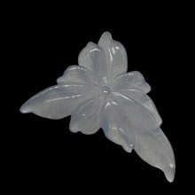 Load image into Gallery viewer, Chalcedony 15ct Hand Carved Flower Pendant Bead| 34X27X4mm| Blue| 1 Pendant Bead